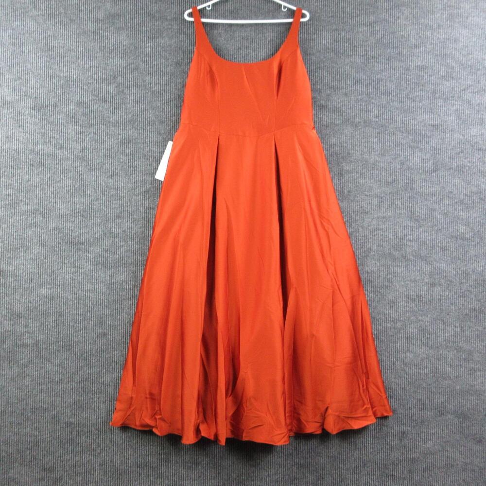 Azazie Dress Womens CUSTOM SIZE 40x36x44* Orange Fit & Flare Maxi Scoop Neve NWT